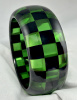 SH16 Shultz black & green checkerboard Prystal bakelite bangle
